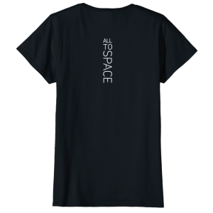 Classic Black Womens T-Shirts All To Space Back White Logo