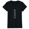 Classic Black Womens T-Shirts All To Space Front White Logo