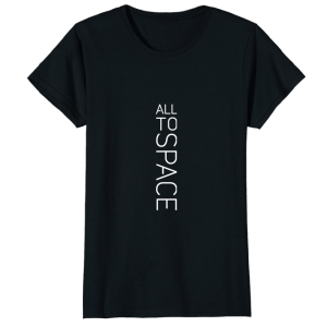 Classic Black Womens T-Shirts All To Space Front White Logo