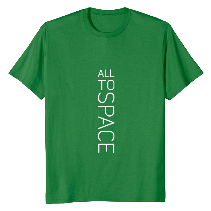 Classic-Kelly-Green-T-Shirts-All-To-Space-Front-White-Logo Classic Kelly Green T-Shirts All To Space Front White Logo