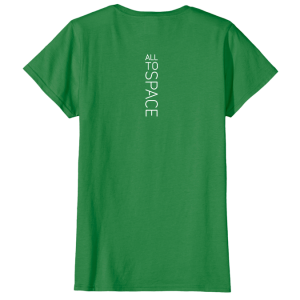 Classic Kelly Green Womens T-Shirts All To Space Back White Logo