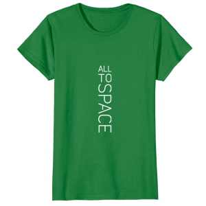 Classic Kelly Green Womens T-Shirts All To Space Front White Logo