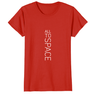 Classic Red Womens T-Shirts All To Space Front White Logo