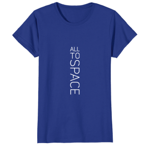 Classic Royal Blue Womens T-Shirts All To Space Front White Logo