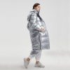 Maxi Laser Long Parka Women Silver
